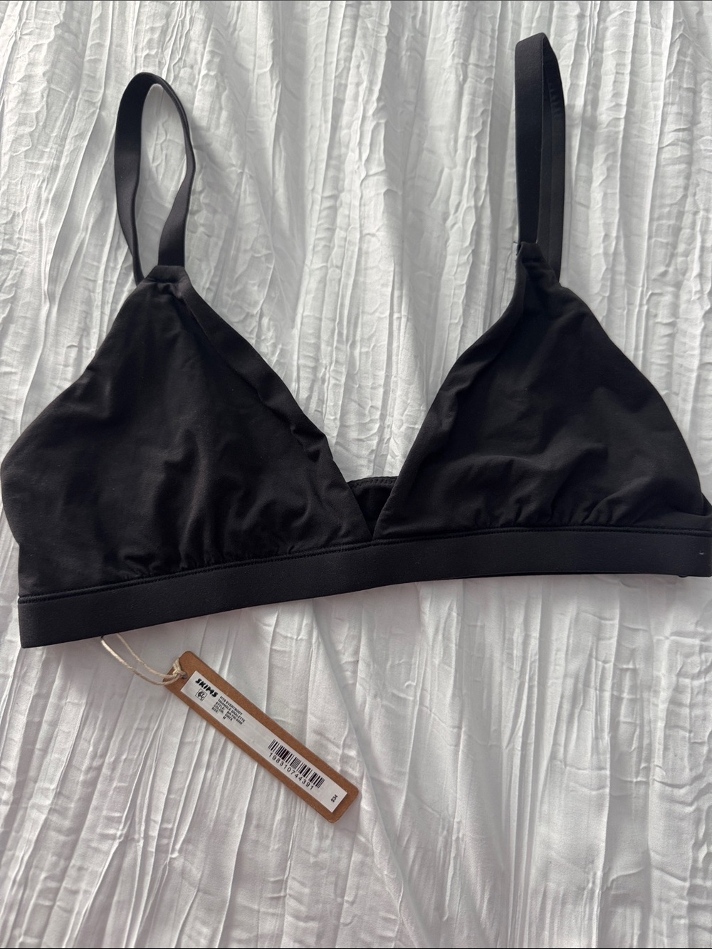 SKIMS Black Stretch Wireless Triangle Bralette